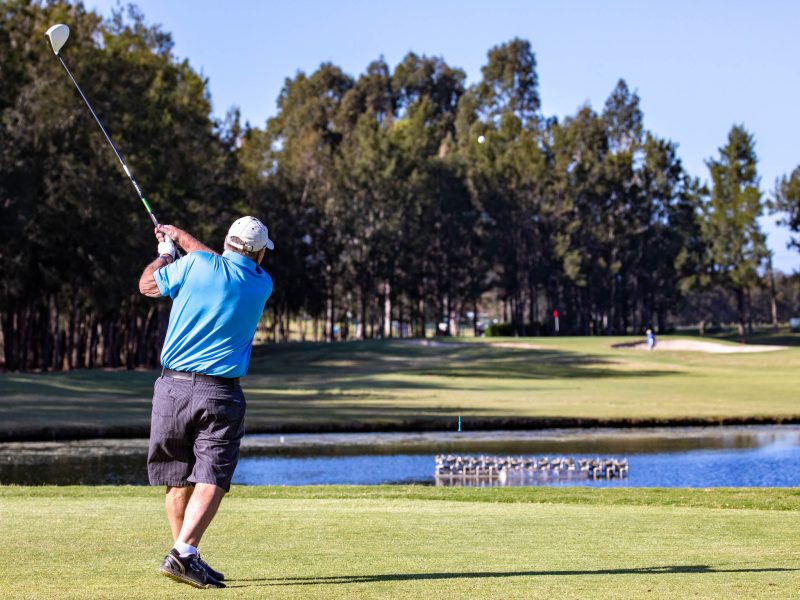 Man enjoying a round of golf at the Hunter Valley Golf and Country Club