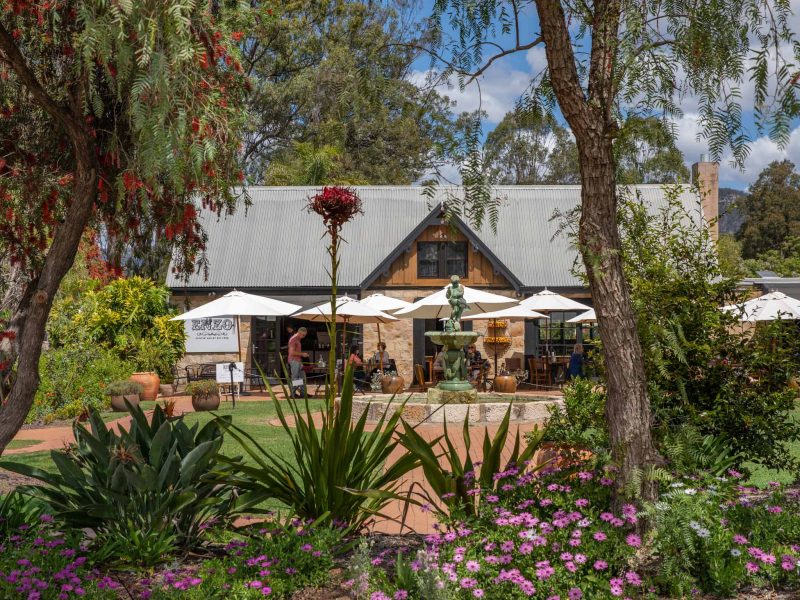 The scenic grounds of Enzo Cafe in Pokolbin, Hunter Valley